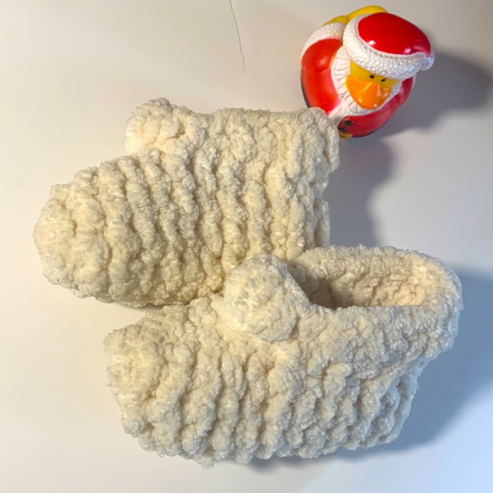 Lovely soft handmade baby booties